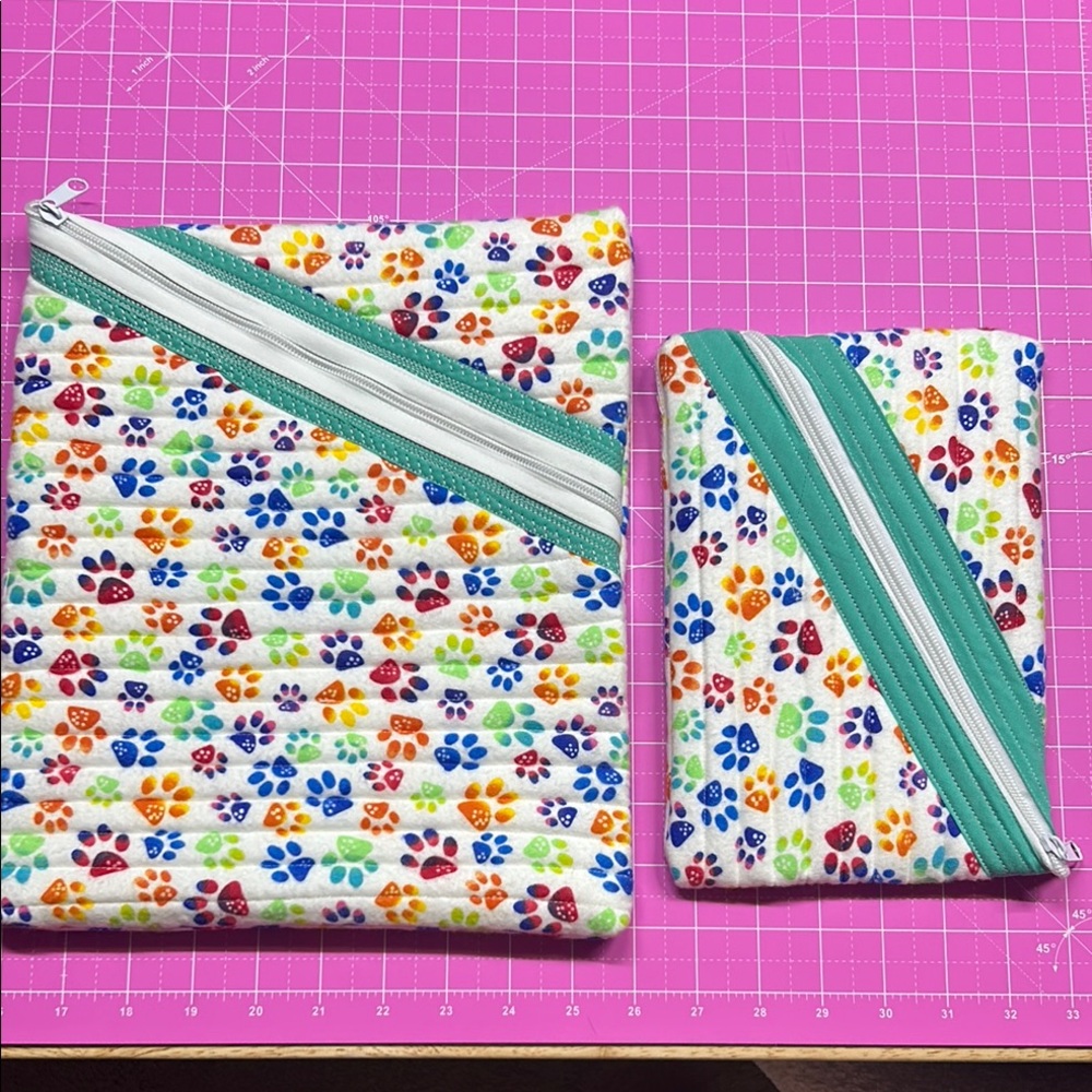 Colorful Paw Print Zipper Pouches